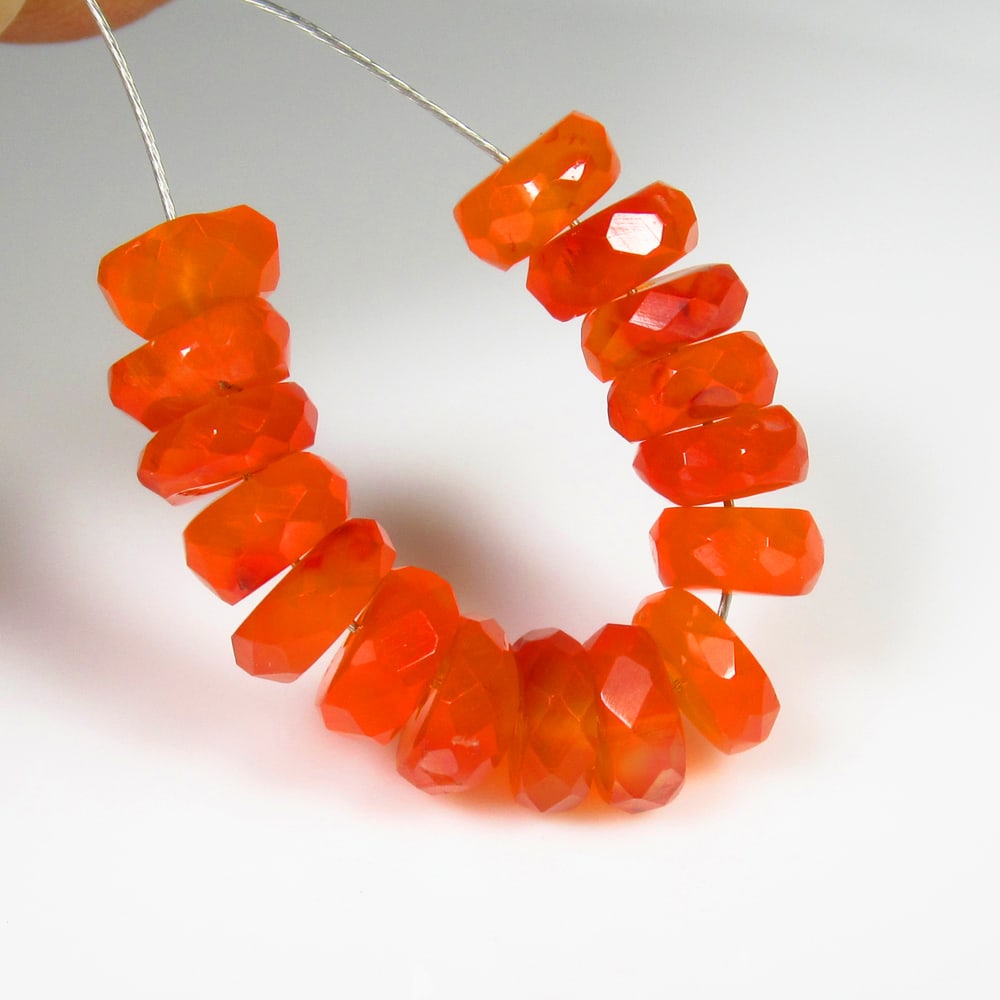 10.01 Ct Natural Orange Carnelian Round Cut Beads (1 of 2)