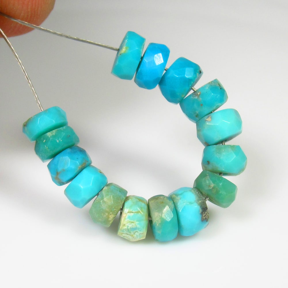 7.39 Ct Natural Blue Turquoise Drilled Round Beads (1 of 2)