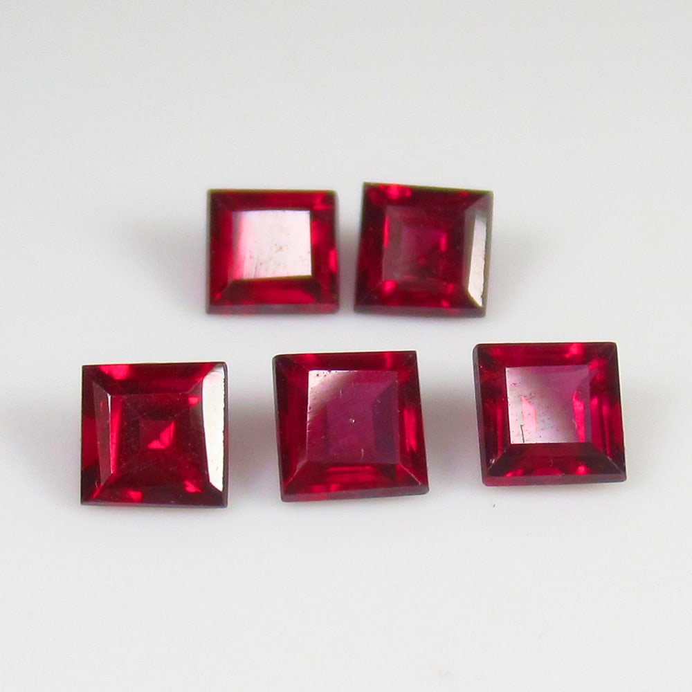2.29 Ct Natural Almandite Garnet Square Cut Set (1 of 2)