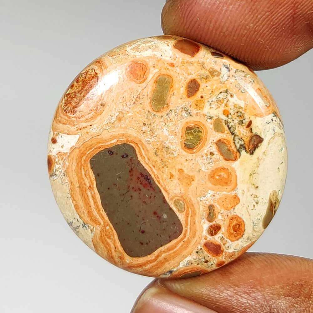 28.55 Ct Natural Lupid Skin Jasper Quartz Round Cab (1 of 2)