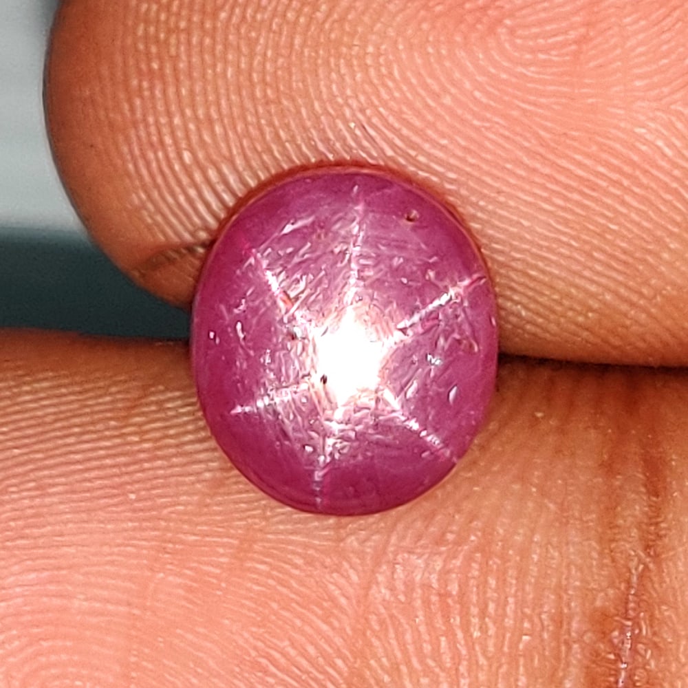 6.18 Ct Natural Six Line Star Ruby Oval Cab (1 of 2)