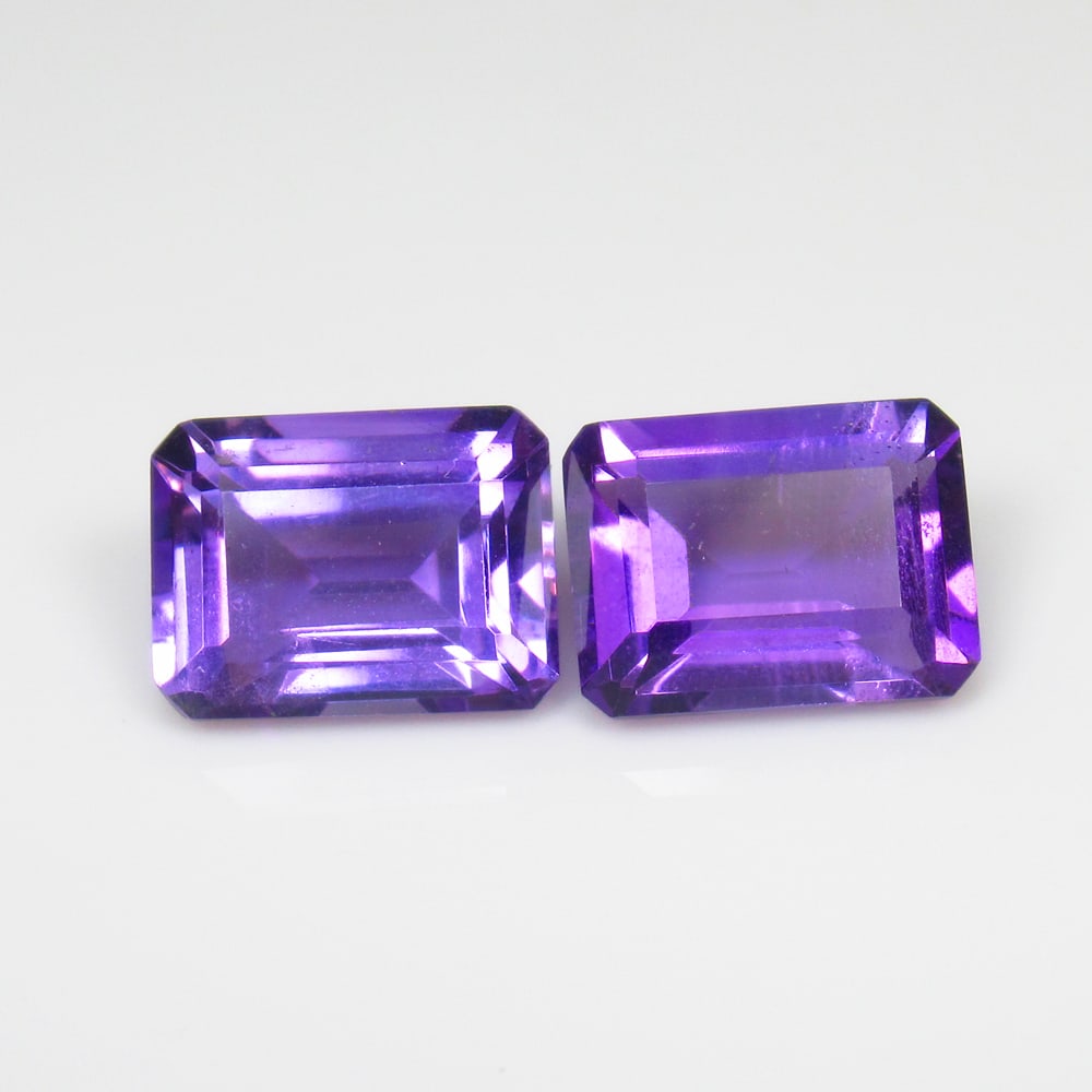 5.51 Ct Natural Purple Amethyst Octagon Cut Pair (1 of 2)