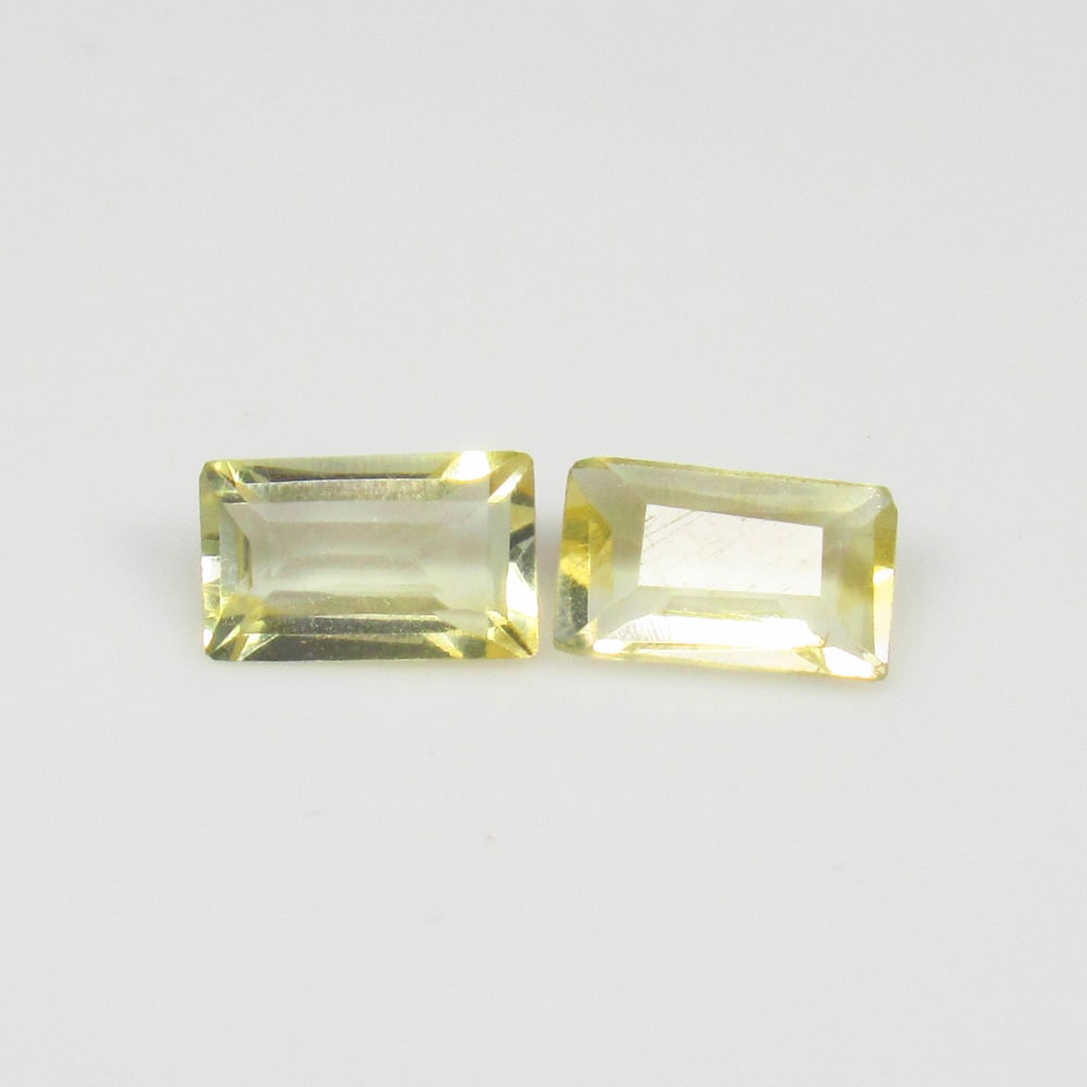 0.51 Ct Natural Yellow Citrine Octagon Cut Pair: Weight - 0.51 Ct / Size - 5.20 x 3.20 x 2.30 mm / 2 Pc's / Shape - Octagon Cut / Color - Yellow / Clarity - VVS / Origin - Brazil / Treatment - Heated