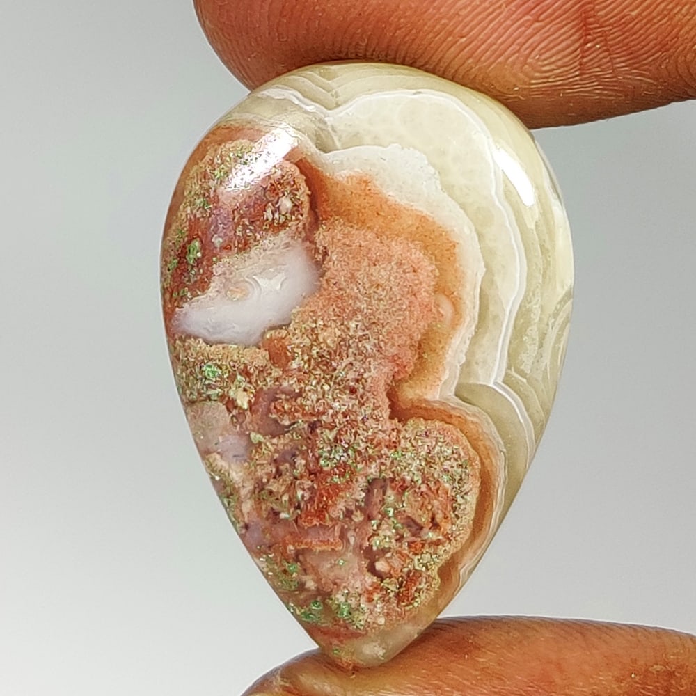 15.00 Ct Natural Jasper Quartz Pear Cab: Weight - 15.00 Ct / Size - 27.00 x 17.60 x 4.00 mm / Shape - Pear Cab / Clarity - Opaque / Origin - Brazil / Treatment - None