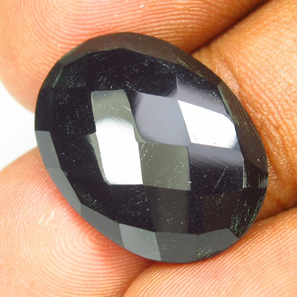 7.94 Ct Natural Black Onyx Oval Cut: Weight - 7.94 Ct / Size - 15.20 x 10.40 x 3.40 mm / Shape - Oval Cut / Color - Black / Clarity - OPaque / Origin - Brazil / Treatment - None
