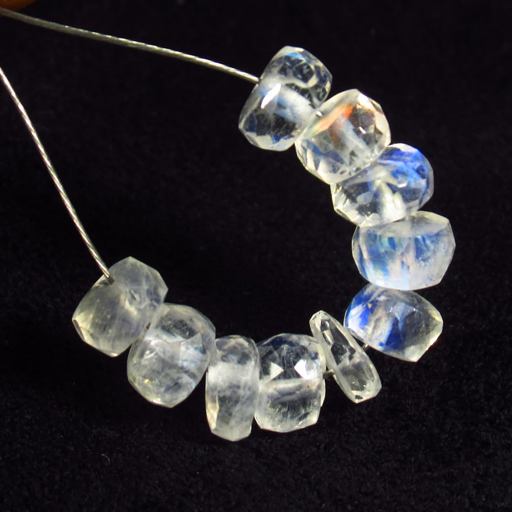 6.12 Ct Natural Blue Tint Moonstone Round Cut Beads: Weight - 6.12 Ct / Size - 5.00 - 5.20 mm / 10 Pc's / Shape - Round Cut Beads / Clarity - Semi-Transparent / Origin - India / Treatment - None