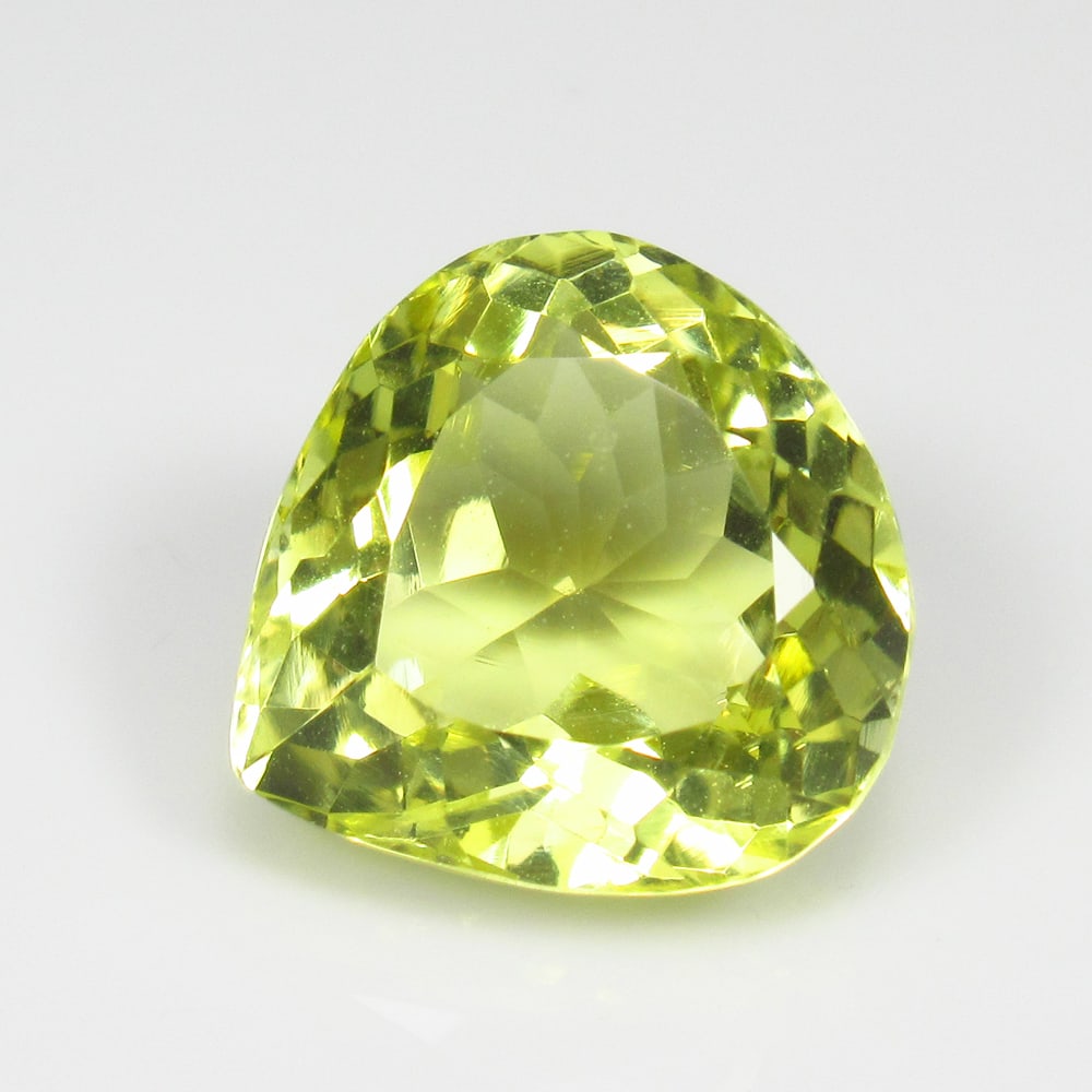 7.45 Ct Natural Lemon Quartz Pear Cut: Weight - 7.45 Ct / Size - 12.80 x 12.50 x 8.40 mm / Top Quality Luster / Excellent Pear Cut / Origin - Brazil / Treatment - Heated