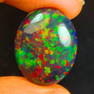 13.53 Ct Natural Black Fire Opal Oval Cab