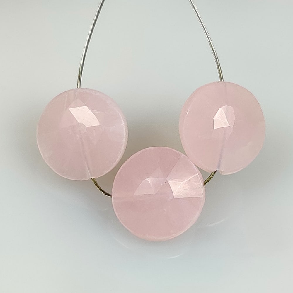7.12 Ct Natural Pink Opal Round Cut Beads: Weight - 7.12 Ct / Size - 10.00 - 10.20 mm / 3 Pc's / Shape - Round Cut beads / Clarity - Opaque / Origin - Peru / Treatment - None