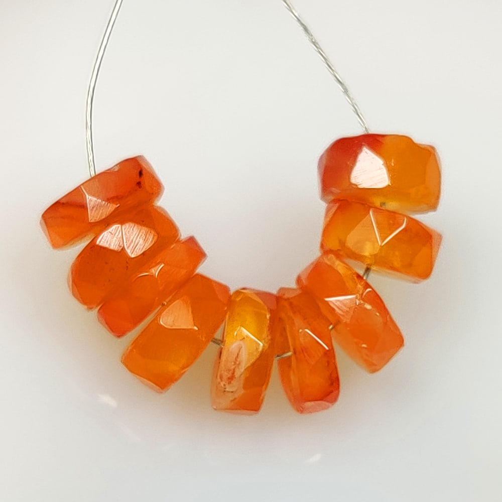10.48 Ct Natural Orange Carnelian Round Cut Beads: Weight - 10.48 Ct / Dimensions - 7.00 - 7.20 mm / 9 Pc's / Shape & Cut - Round Cut Beads / Transparency - Semi - Opaque / Origin - Brazil