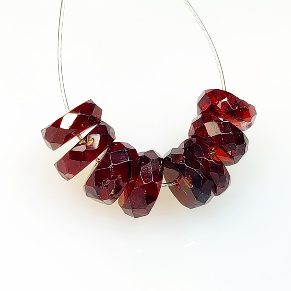10.39 Ct Natural Almandite Garnet Round Cut Beads: Weight - 10.39 Ct / Size - 6.40 - 6.70 mm / 8 Pc's / Shape - Round Cut Beads / Clarity - VVS / Origin - Nigeria / Treatment - None