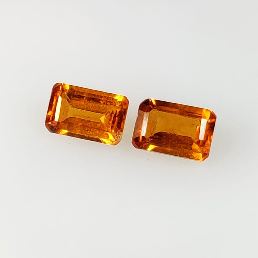 1.47 Ct Natural Orange Hessonite Garnet Octagon Cut Pair: Weight - 1.47 Ct / Size - 6.10 x 4.10 x 2.80 mm / 2 Pc's / Shape - Octagon Cut / Clarity - VVS / Origin - Nigeria / Treatment - None