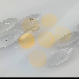 9.58 Ct Natural Moonstone Round Cut Beads: Weight - 9.58 Ct / Size - 5.80 - 6.40 mm / 7 Pc's / Shape - Round Cut Beads / Clarity - Semi-Transparent / Origin - India / Treatment - None