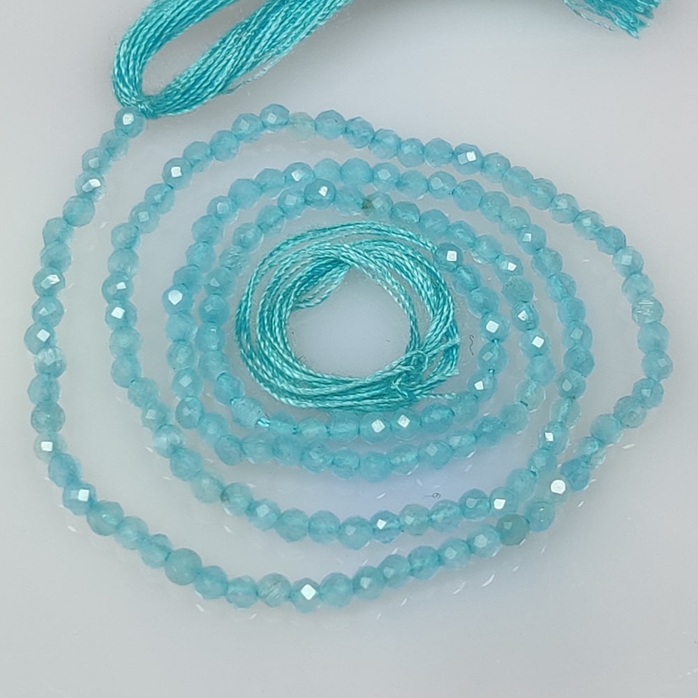 8.83 Ct Natural Blue Apatite Round Cut Beads (1 of 2)