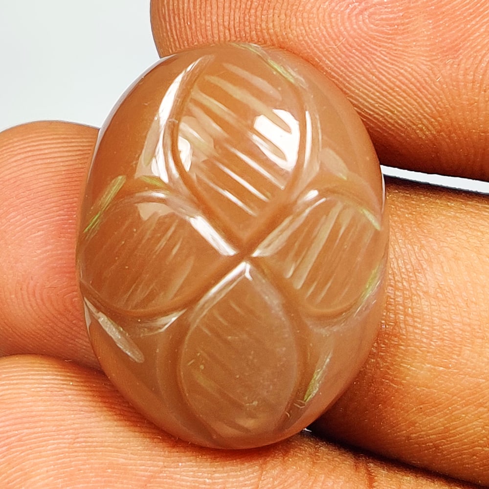 29.34 Ct Natural Moonstone Oval Carving Cab