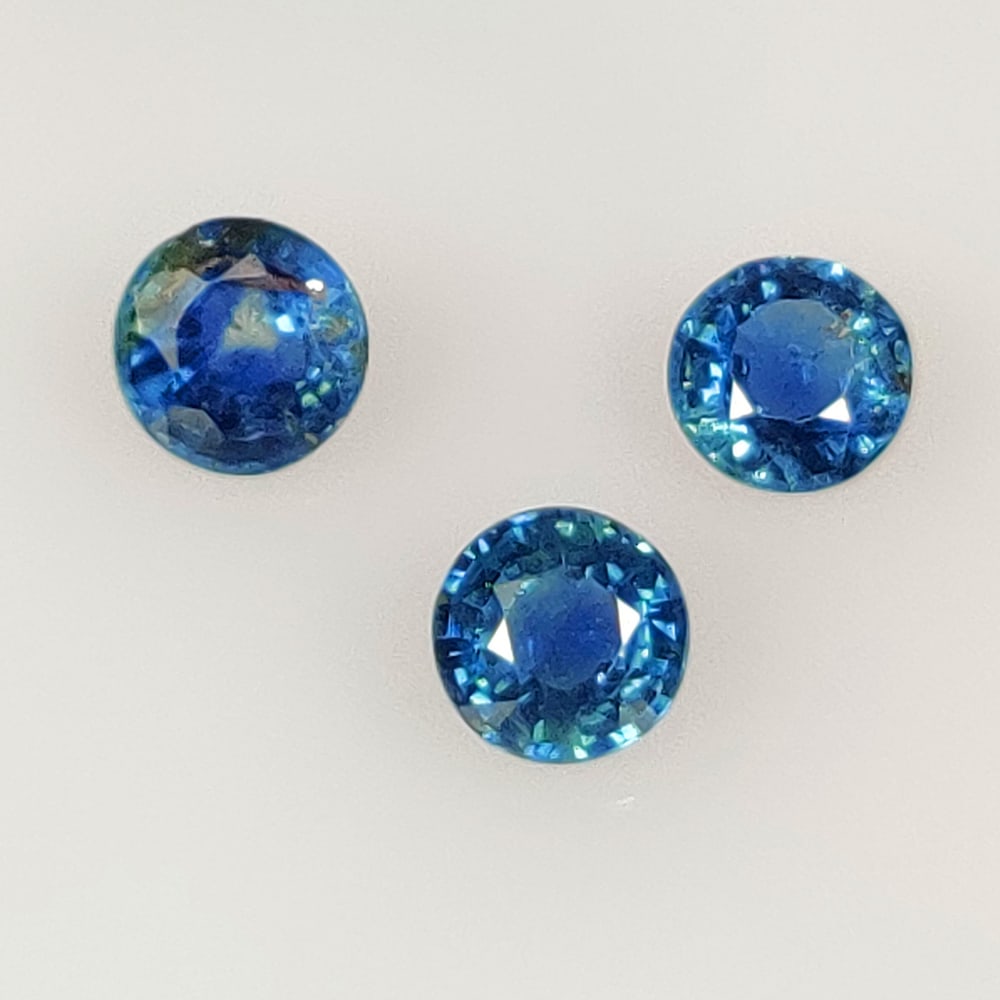 1.32 Ct Natural Blue Sapphire Round Cut Set: Weight - 1.32 Ct / Size- 4.40 - 4.70 mm / 3 Pc's / Shape - Round Cut / Clarity - SI / Origin - Sri Lanka / Treatment - Standard Heated