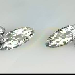 6.62 Ct Natural Green Amethyst Oval Cut Pair: Weight - 6.62 Ct / Size -11.10 x 9.10 x 5.90 mm / 2 Pc's / Shape - Oval Cut / Color - Green / Clarity - VVS / Origin - Brazil / Treatment - Heated