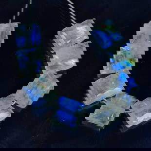7.84 Ct Natural Blue Tint Moonstone Square Beads: Weight - 7.84 Ct / Size - 5.5x5.5 - 5.6x5.6 mm / 8 Pc's / Shape - Square beads / Clarity - Semi-Transparent / Origin - India / Treatment - None