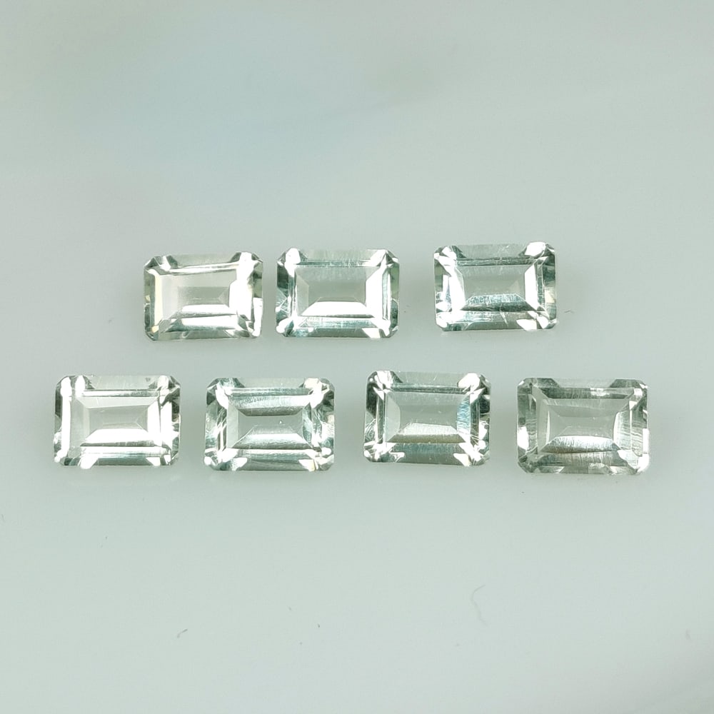 6.57 Ct Natural Green Amethyst Emerald Cut Set (1 of 2)