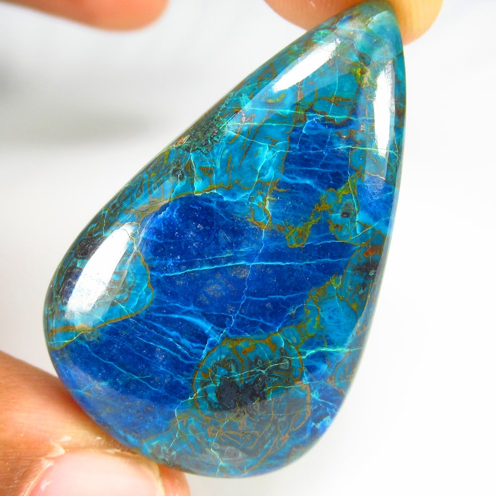 70.31 Ct Natural Tibetan Blue Turquoise Pear Cab: Weight - 70.31 Ct / Size - 43.00 x 26.00 x 7.60 mm / Good Color / Pear Cabochon - Ready for Jewellery Setting / Origin - India / Treatment - None