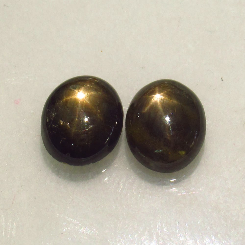 6.77 Ct Natural Six Line Star Sapphire Oval Cab Pair (1 of 2)