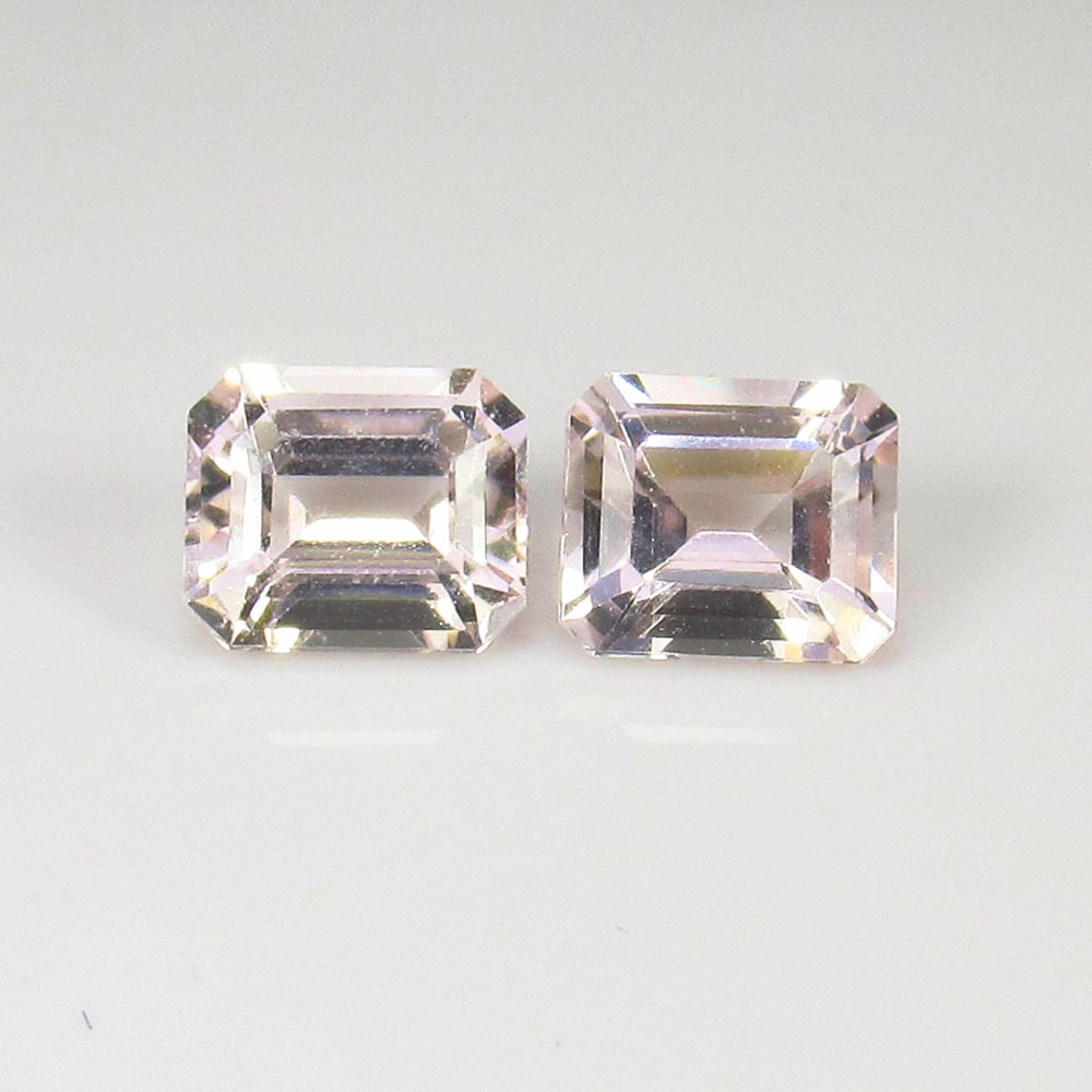 2.68 Ct Natural Pleasant Pink Morganite Octagon Cut Pair: Weight - 2.68 Ct / Size - 7.20 x 6.00 x 4.50 mm / 2 Pc's / Shape - Octagon Cut / Color - Light Pink / Clarity - VVS / Origin - Mozambique / Treatment - None