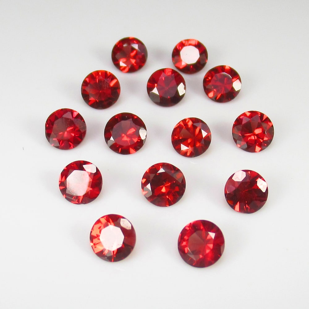 7.55 Ct Natural Rhodolite Garnet Almandite Red Round Cut Set (1 of 2)