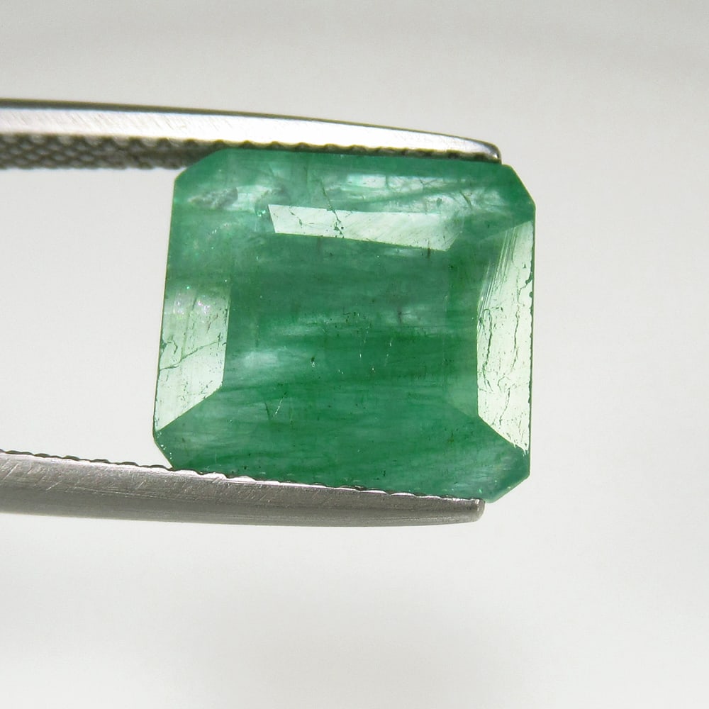 6.39 Ct Natural Green Emerald Octagon Cut: Weight - 6.39 Ct / Size - 12.30 x 11.50 x 6.80 mm / Shape - Octagon Cut / Color - Green / Clarity - SI / Origin - Zambia / Treatment - Color Coated