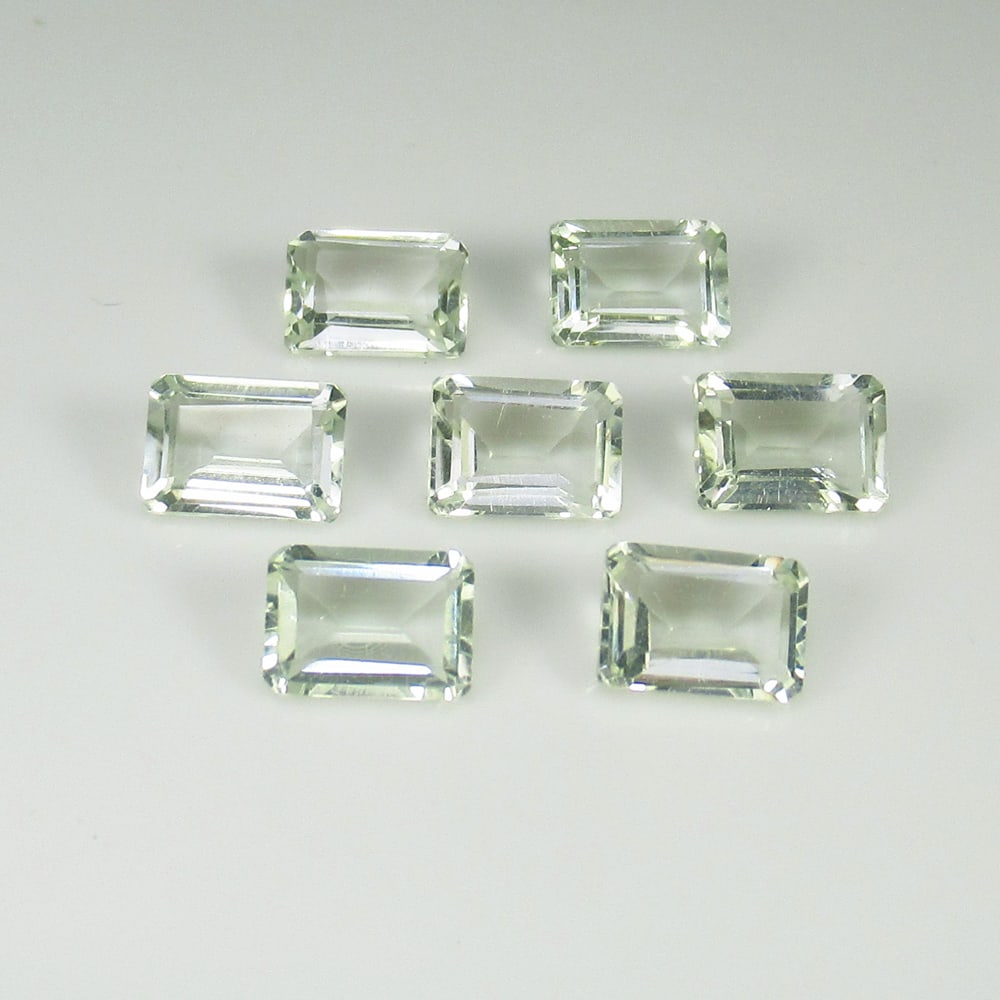 6.88 Ct Natural Green Amethyst Emerald Cut Set (1 of 2)