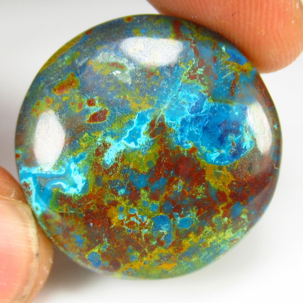 40.52 Ct Natural Tibetan Blue Turquoise Round Cab: Weight - 40.52 Ct / Size - 27.00 x 27.00 x 7.00 mm / Good Color / Round Cabochon - Ready for Jewellery Setting / Origin - India / Treatment - None