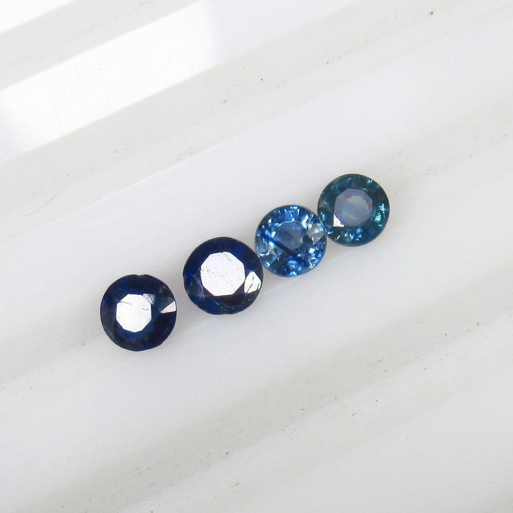 1.19 Ct Natural Blue Sapphire Round Cut Set: Weight - 1.19 Ct / Size- 4.00 - 4.10 mm / 4 Pc's / Shape - Round Cut / Clarity - SI / Origin - Sri Lanka / Treatment - Standard Heated