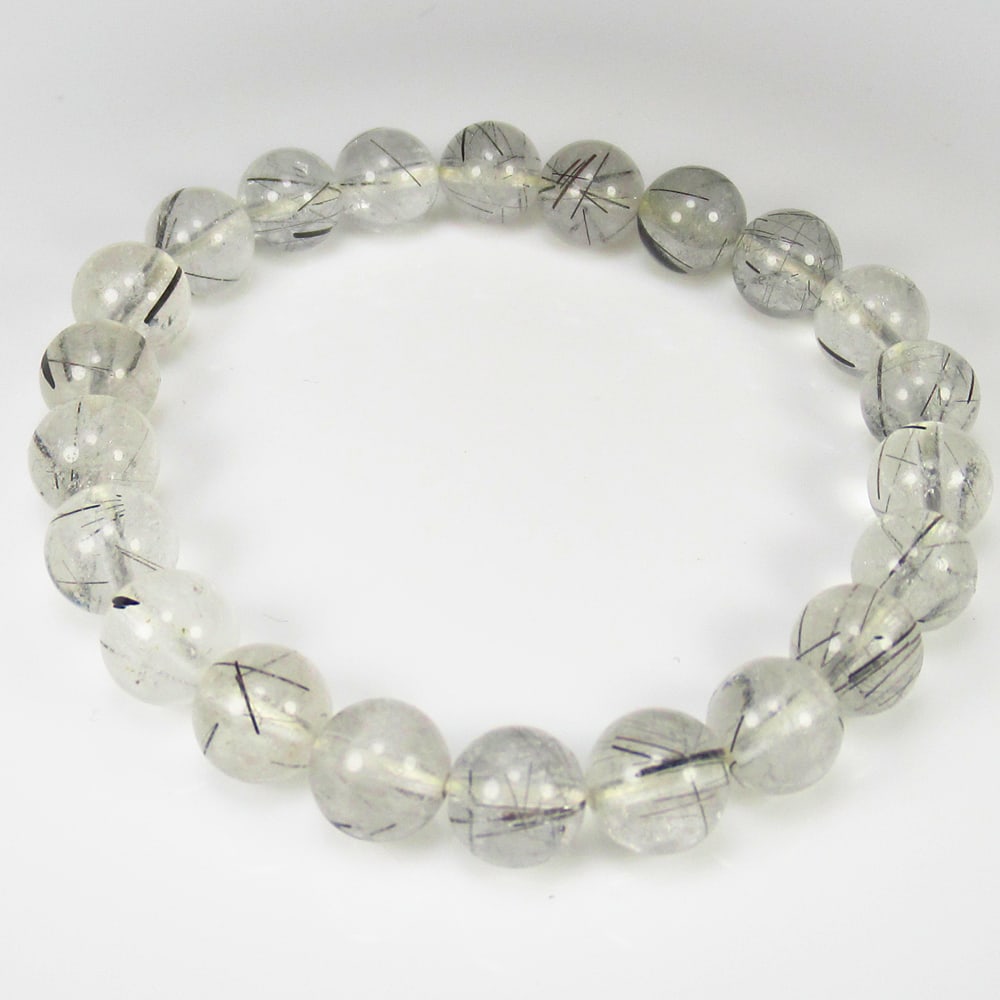 82.36 Ct Natural Black Hair Rutile Quartz Round Ball Beads Bracelet: Weight - 82.36 Ct / Size - 8.00 - 8.20 mm / 22 Pc's / Shape - Round Ball Beads / Clarity - Transparent / Origin - Norway / Treatment - None