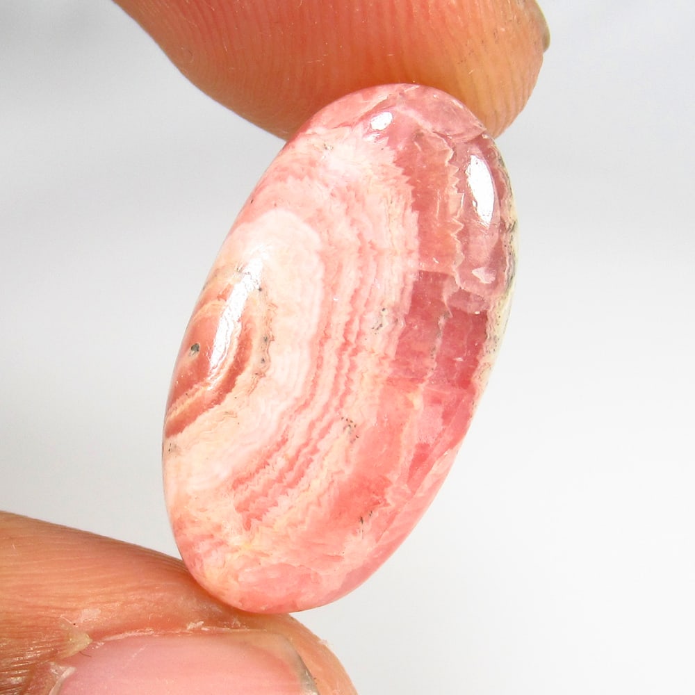 13.88 Ct Natural Pink Rhodochrosite Oval Cab: weight - 13.88 Ct / Size - 22.00 x 11.80 x 5.40 mm / Shape - Excellent Oval Cab / Origin - Brazil / Treatment - None