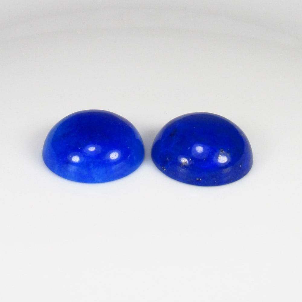 20.65 Ct Natural Blue Lapis Lazuli Round Cab Pair: Weight - 20.65 Ct / Size - 15.20 x 15.20 x 6.30 mm / 2 Pc's / Shape - Round Cab / Clarity - Opaque / Origin - Afghanisthan / Treatment - None