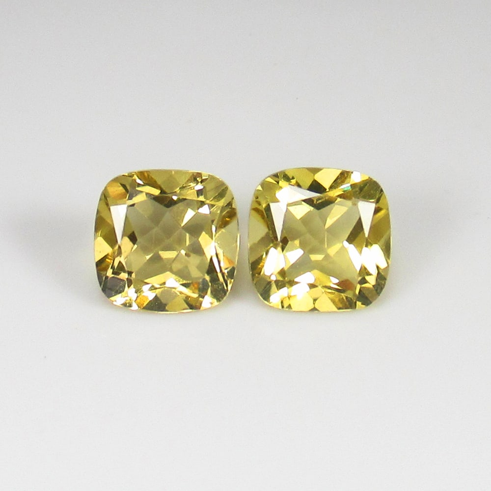 4.34 Ct Natural Honey Quartz Cushion Cut Pair: Weight - 4.34 Ct / Size - 8.00 x 8.00 x 5.20 mm / 2 Pc's / Top Class Quality / Cushion Cut / Origin - Brazil / Treatment - None