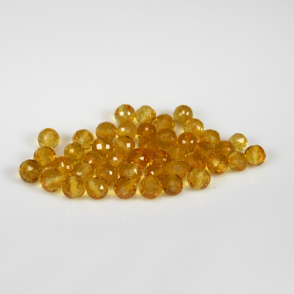 8.80 Ct Natural Yellow Citrine Round Ball Beads: Weight - 8.80 Ct / Size - 4.50 - 4.70 mm / 44 Pc's / Shape - Round Ball Beads / Color - Yellow / Clarity - VVS / Origin - Brazil / Treatment - Heated