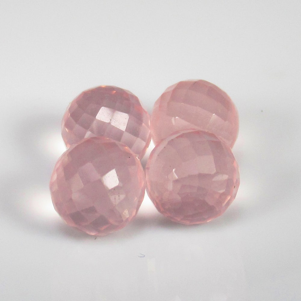 10.10 Ct Natural Sweet Rose Quartz Round Briolette Beads: Weight - 10.10 Ct / Size - 7.00 - 7.30 mm / 4 Pc's / Shape - Round Briolette Beads / Clarity - Semi Transaprent / Origin - Brazil / Treatment - None