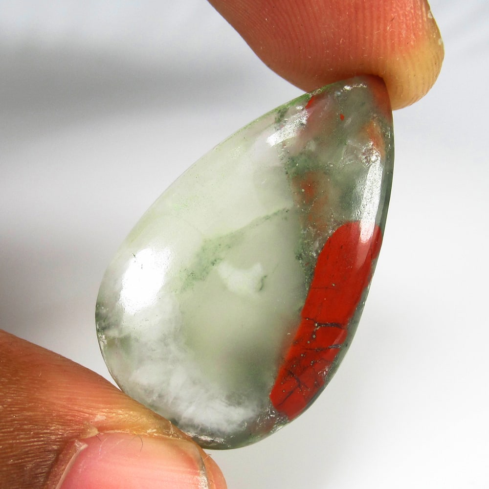 27.57 Ct Natural Jasper Quartz Pear Cab: weight - 27.57 Ct / Size - 28.00 x 19.30 x 5.50 mm / Shape - Excellent Pear Cab / Origin - Brazil / Treatment - None