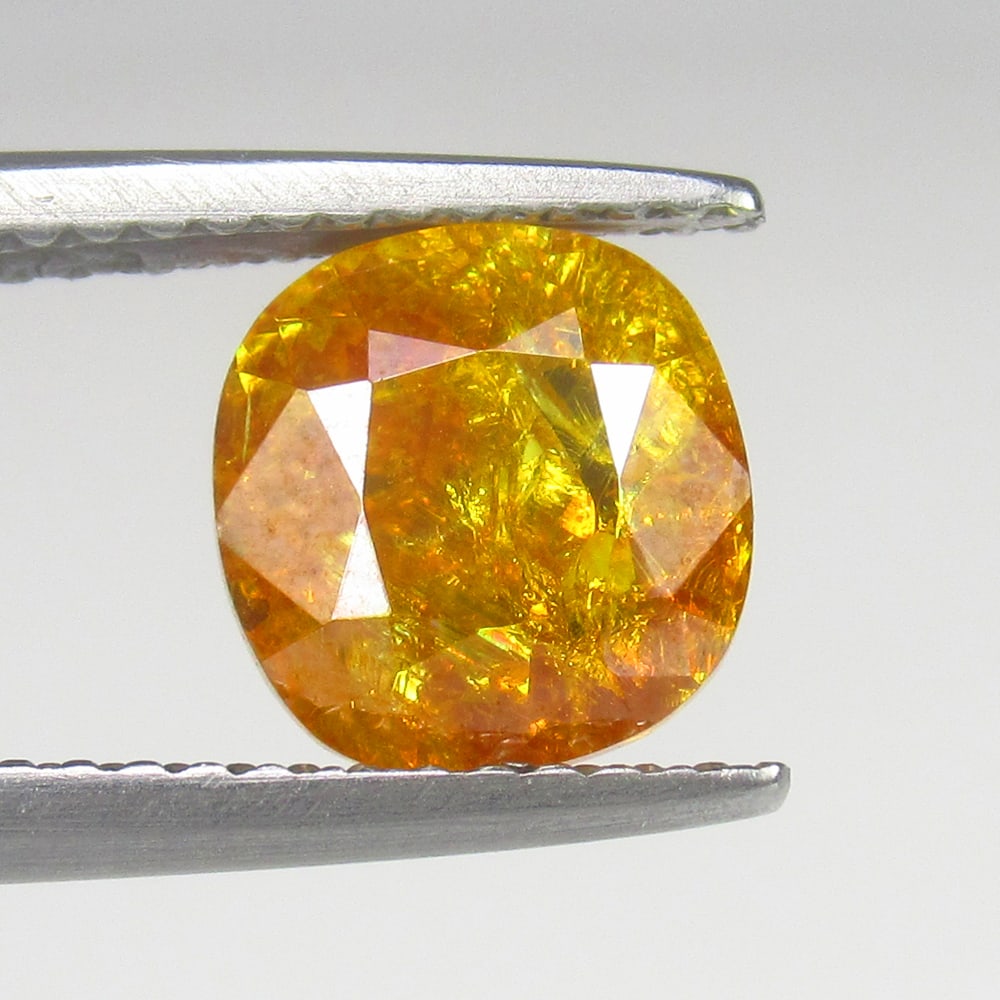 2.95 Ct Natural Yellow Sphalarite Cushion Cut: Weight - 2.95 Ct / Size - 7.70 x 7.70 x 6.00 mm / Shape - Cushion Cut / Color - Yellow / Clarity - SI / Origin - Africa / Treatment - None