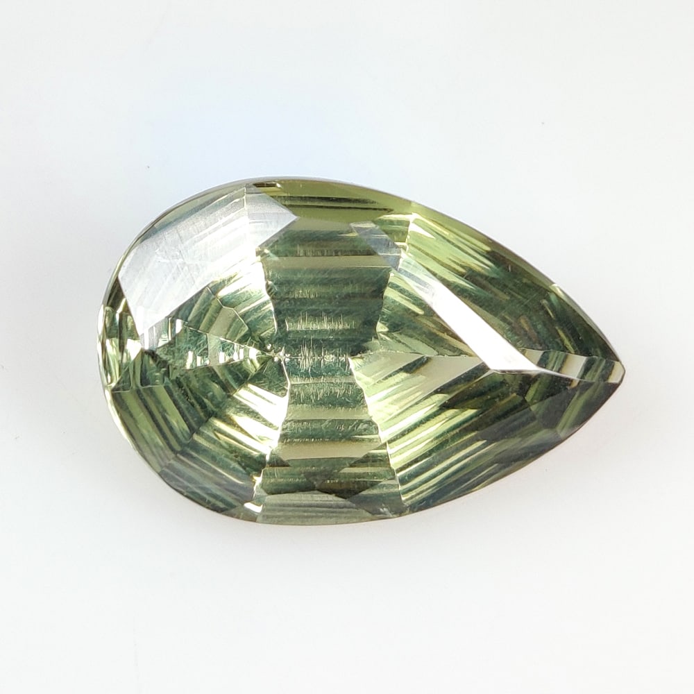 18.85 Ct Natural Green Amethyst 'Prasiolite' Pear Fancy Cut (1 of 2)