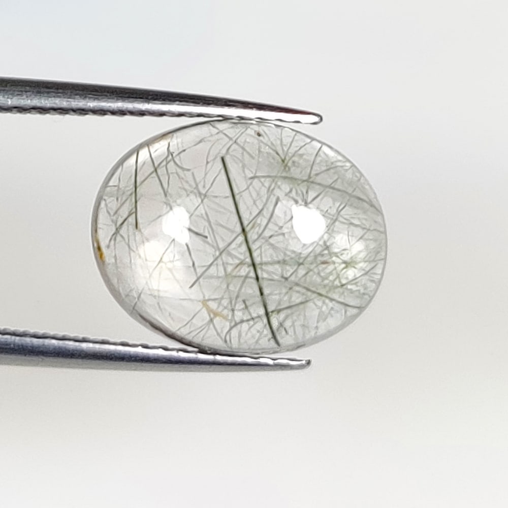6.57 Ct Natural Rutile Quartz Oval Cab: Weight - 6.57 Ct / Dimensions - 12.90 x 10.10 x 6.50 mm / Shape & Cut - Oval Cab / Transparency - Transaprent / Origin - Norway / Comments - None