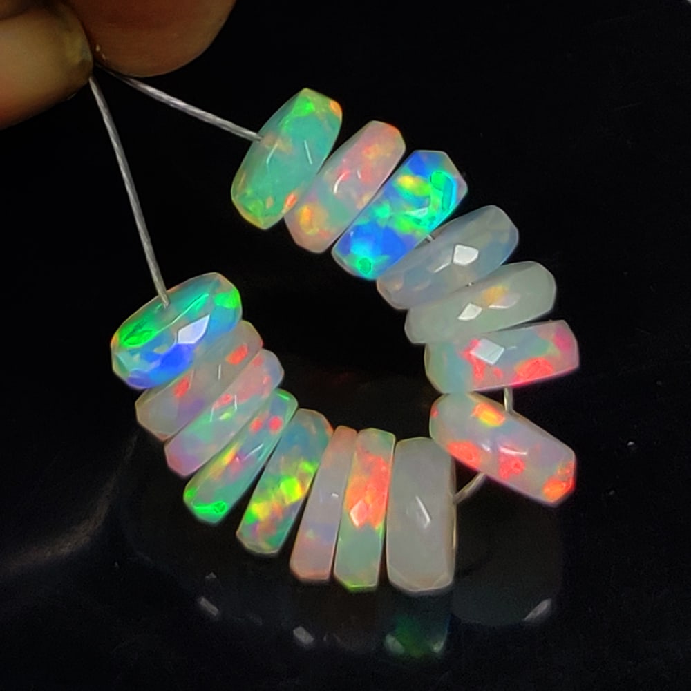 6.26 Ct Natural Multicolor Fire Opal Round Cut Beads (1 of 2)