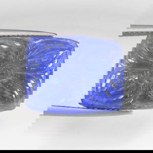 11.10 Ct Natural Tanzanite Cushion Beautiful Carving: Weight - 11.10 Ct / Dimensions - 17.50 x 13.40 x 4.10 mm / Shape & Cut - Cushion Carving / Transparency - Transparent / Origin - Tanzania / Comments - Standard Heated