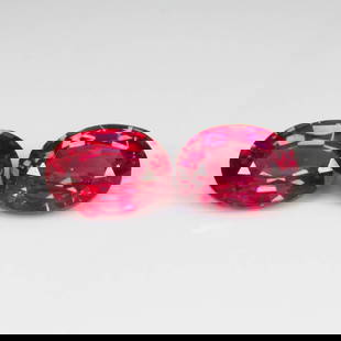 CERTIFIED 4.45 Ct Natural Malaya Garnet Oval Faceted: Weight : 4.45 Ct / Dimensions : 9.0 x 6.2 x 4.7 mm / 2pcs/ Shape : Oval Faceted / Color : Pinkish Red / Transparency : Transparent / Treatment : No any treatment