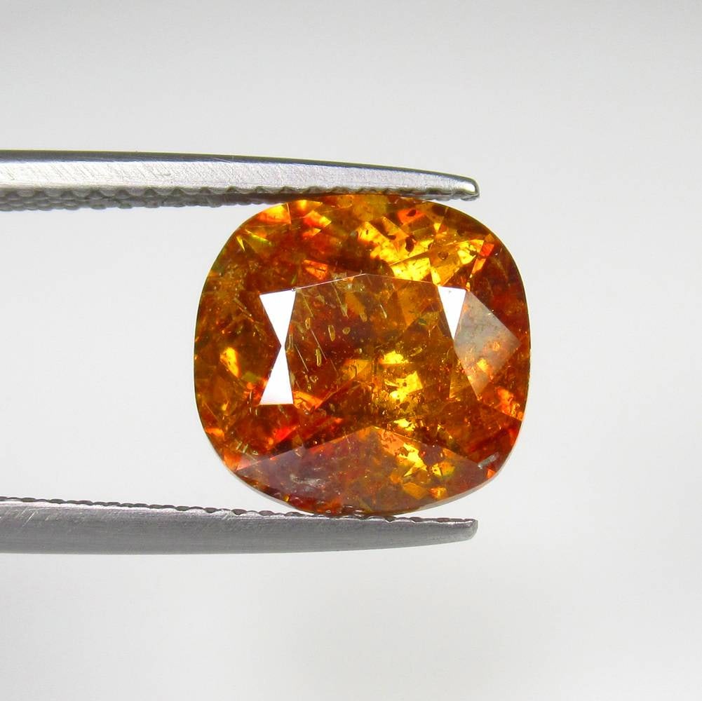 CERTIFIED 6.91 Ct Natural Sphalarite Cushion Cut (1 of 2)