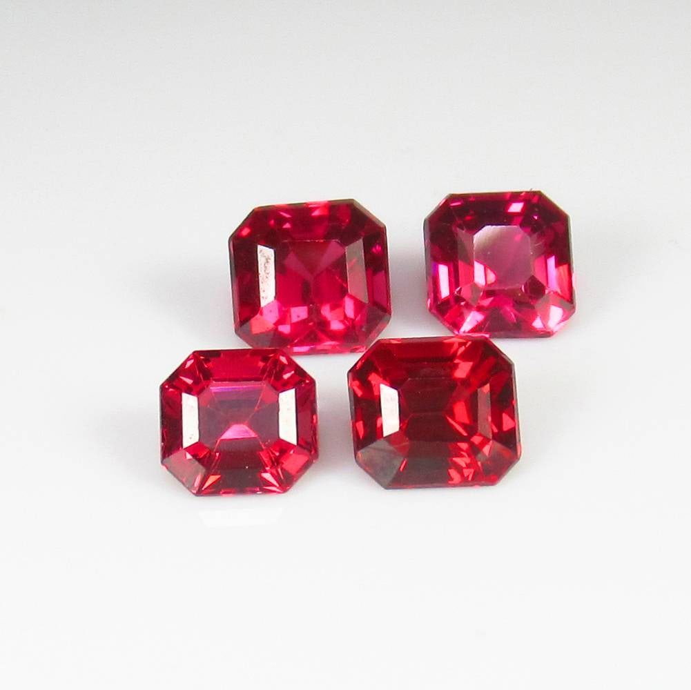 5.17 Ct Natural Malaya Garnet Square Octagon Cut Set (1 of 2)