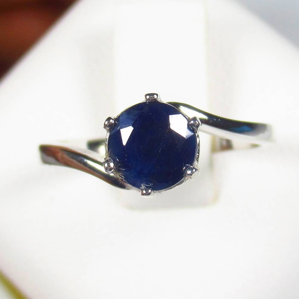2.36 g 925 Silver Ring Natural Blue Sapphire: Weight - 2.36 g / Stone : Natural Blue Sapphire / Stones - 1 Pcs / Stone Color - Blue / Material - 925 Seales Silver with rhodium polish