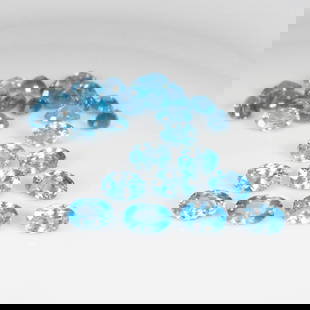 21.56 Ct Natural Blue Zircon Oval Calibrate Set: Weight - 21.56 Ct / Dimensions - 6.00 x 4.00 mm / 29 Pc's / Shape - Oval Cut / Color - Blue / Clarity - VVS / Origin - Cambodia / Treatment - Heated