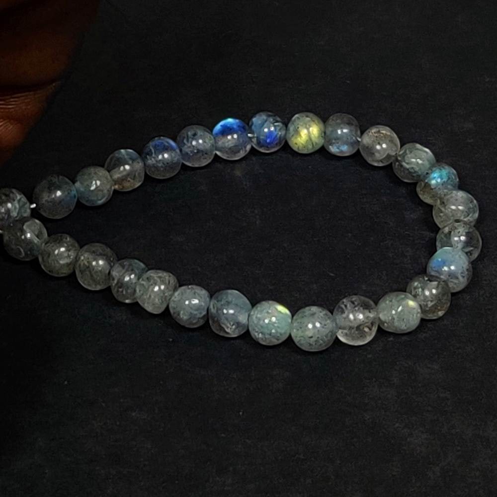 13.51 Ct Natural Blue Shaded Labradorite 4" Round Ball Loose Beads: Weight - 13.51 Ct / Dimensions - 4.00 - 4.50 mm / Shape - Excellent Round Beads / Clarity - Opaque / Origin - Africa / Treatment - None