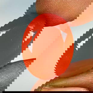 12.62 Ct Natural Orange Carnelian Oval Cut: Weight - 12.62 Ct / Dimensions - 18.80 x 14.90 x 7.90 mm / Shape & Cut - Oval Cut / Transparency - Semi - Transparent / Origin - Brazil